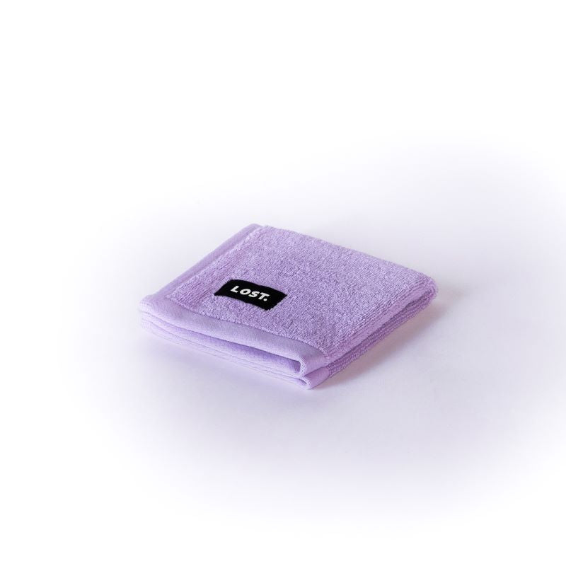 folded lilac face washer